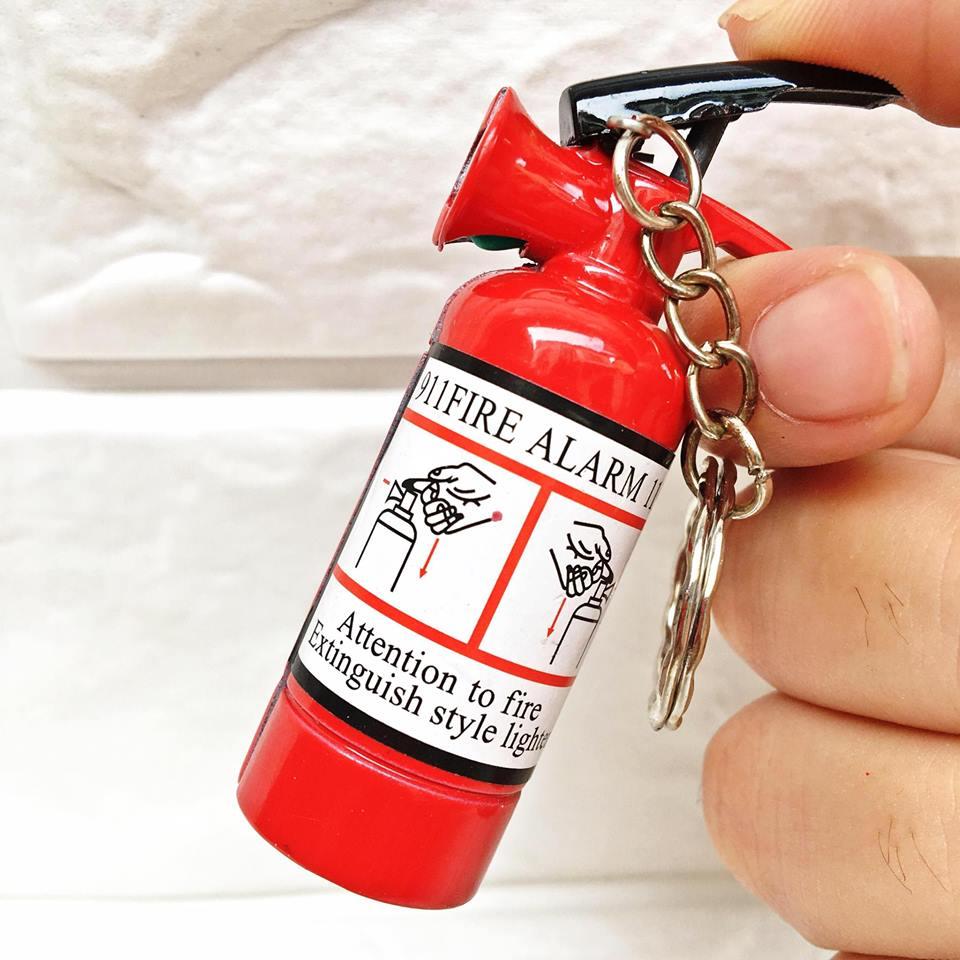 [HCM]BẬT LỬA MÓC KHÓA HÌNH BÌNH CHỮA CHÁY (KIM LOẠI) - (XÀI GAS)