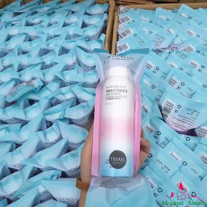 Chai xịt chống nắng trắng da Maycreate 150ml