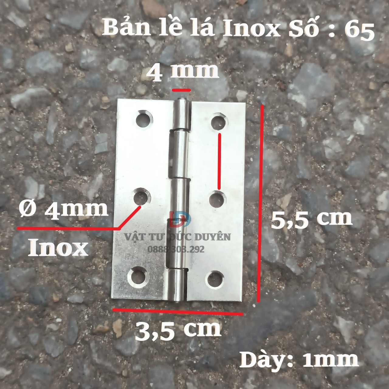Bản Lề Lá Inox 304 Đa Năng | Kích Cỡ 38, 50, 65, 75, 90, 100mm | Tăng Độ Bền Cho Cửa (Đủ size)