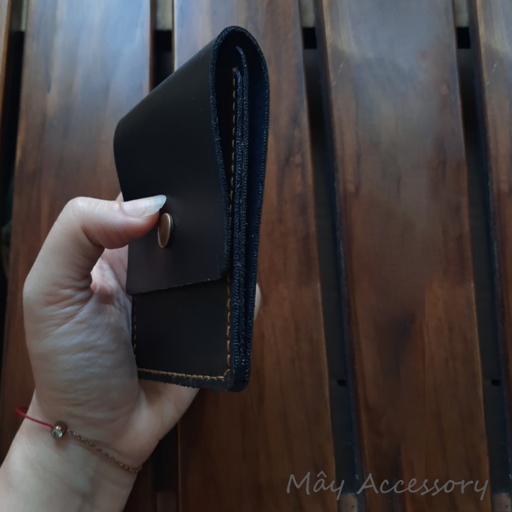Ví sen 3 ví mini nam da PU handmade