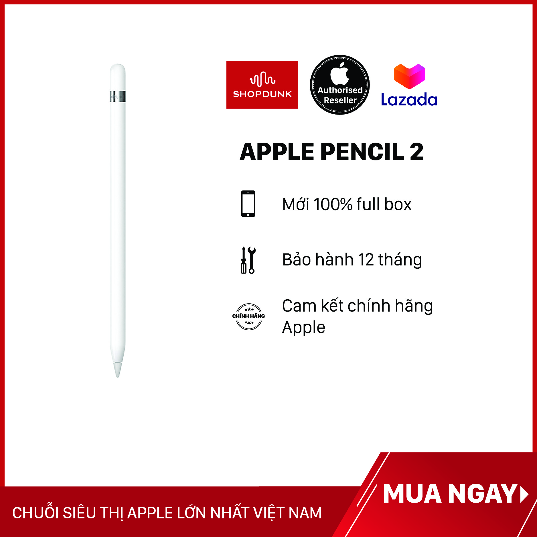 Apple Pencil 2 dành cho iPad (bút cảm ứng)