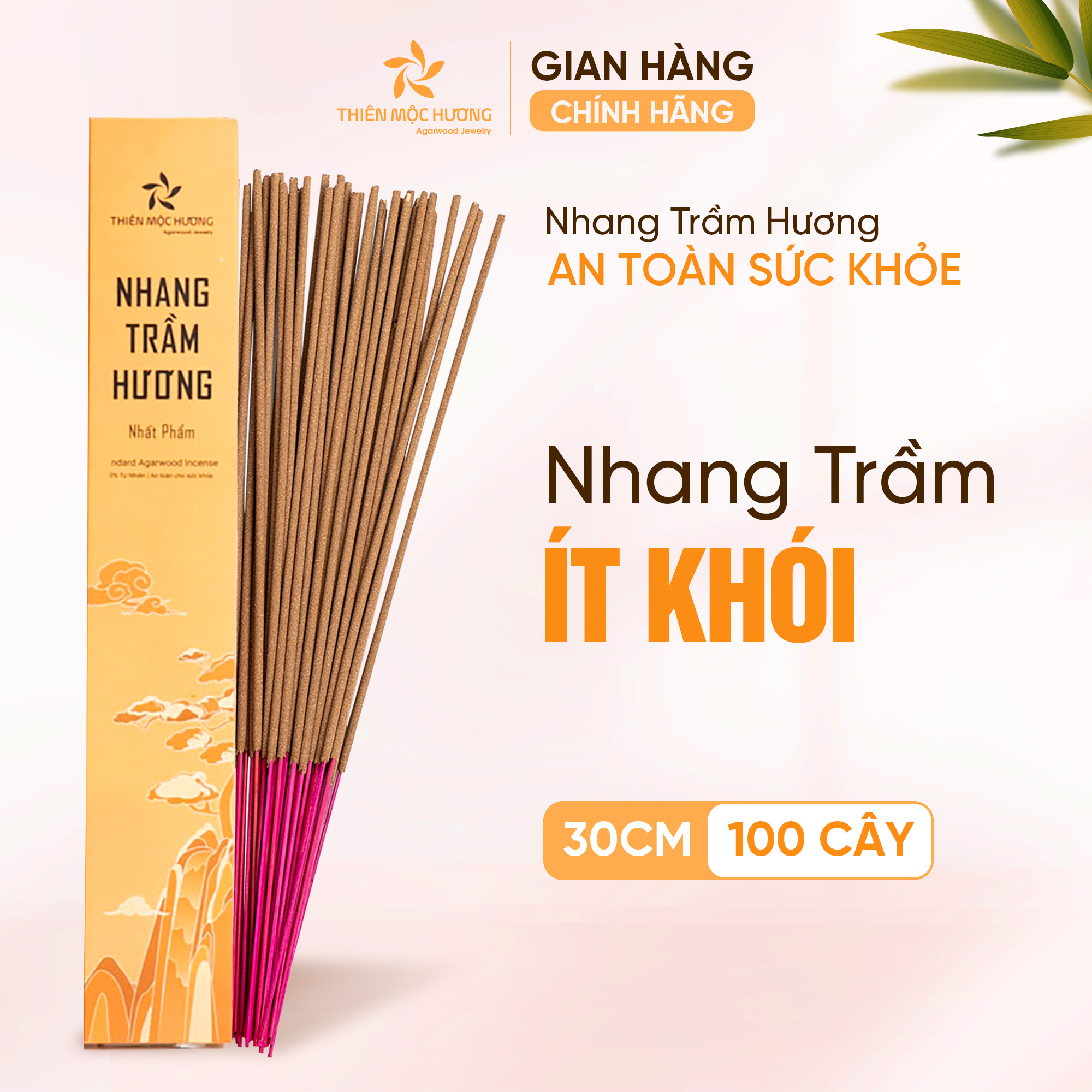 Nhang trầm hương loại 12 năm tích trầm Thiên Mộc Hương, dài 30cm, 85gram