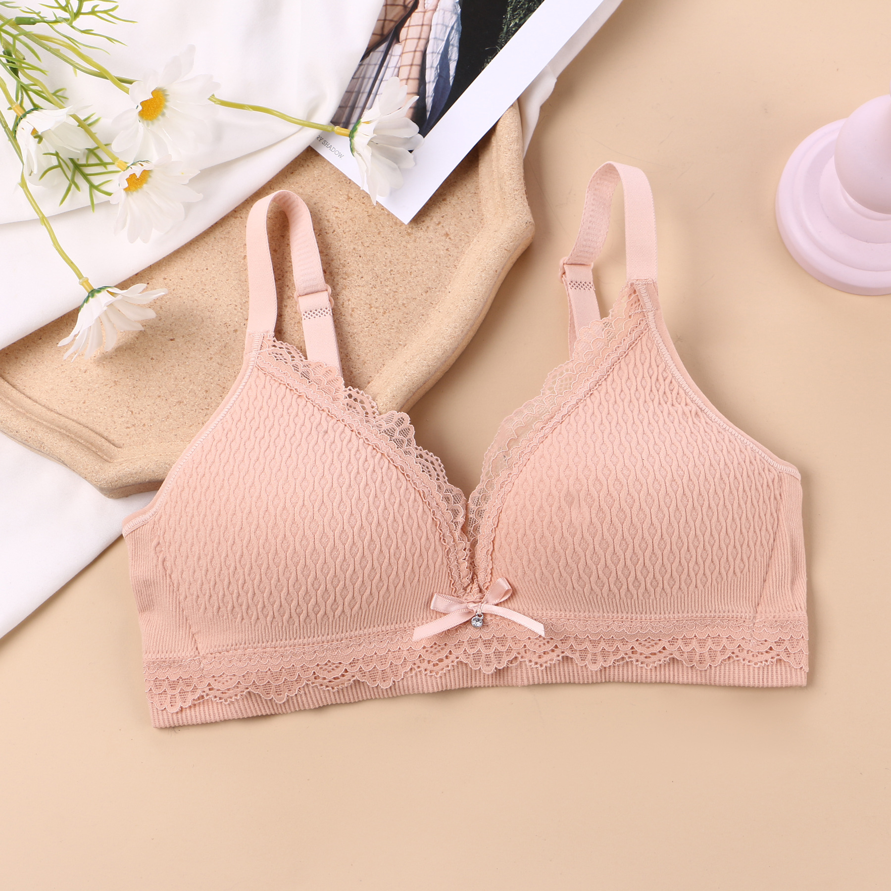 Áo Bra Bralette áo ngực nữ sinh cup ngực ren AL68 không gọng đệm mỏng mềm siêu êm phom ôm ngực