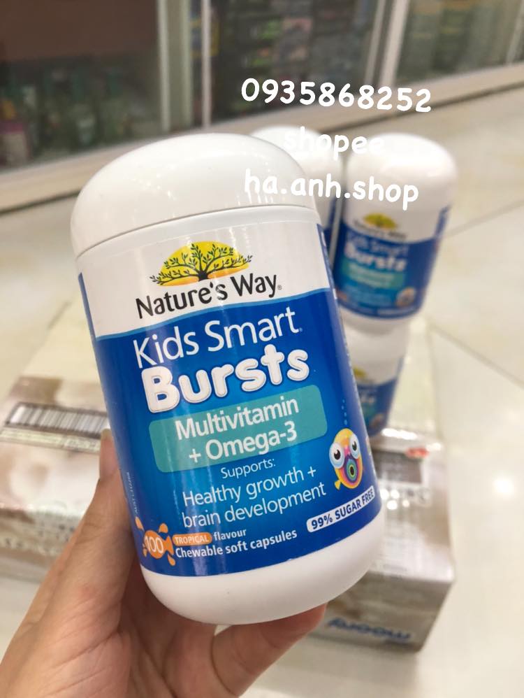 Multivitamin Nature’s Way Kids Smart high Dha fish oil 100 viên