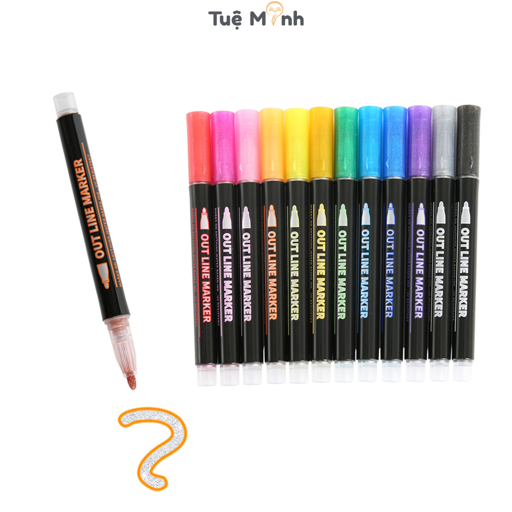 Bút nhũ nét viền chữ sẵn outline marker kim tuyến