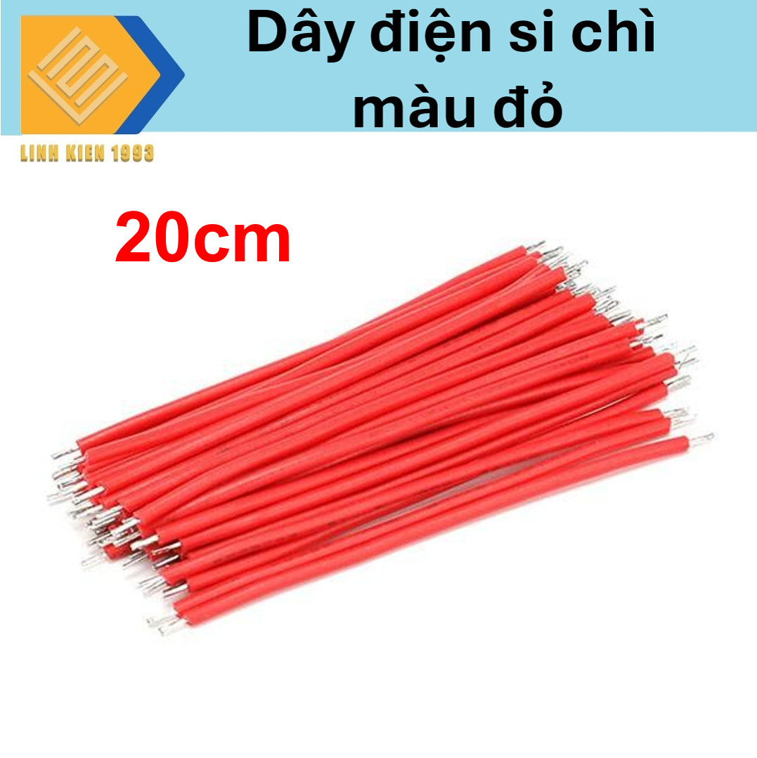 Dây điện si chì 20cm màu đỏ cắm test mạch điện