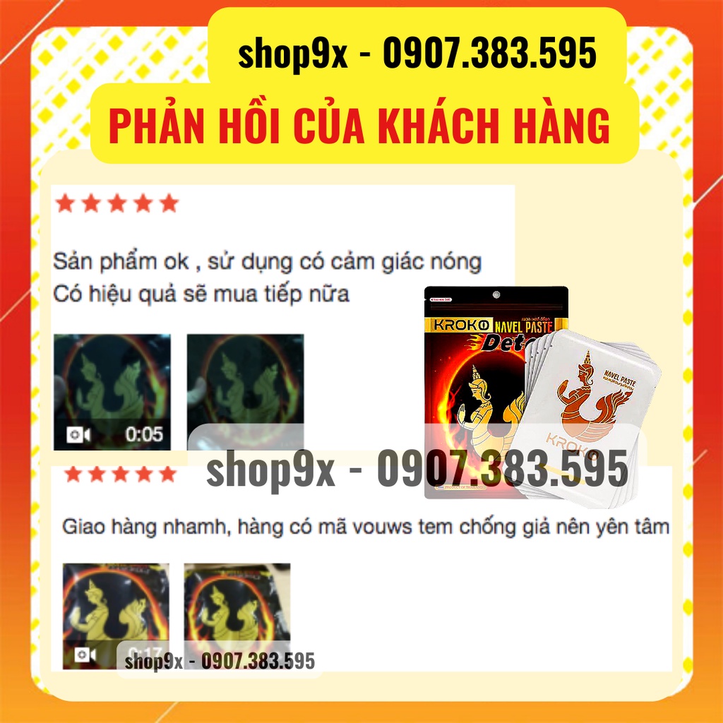 5 Miếng Dán Tan Mỡ Bụng Bắp Tay Bắp Chân Kroko Thái Lan Navel Paste