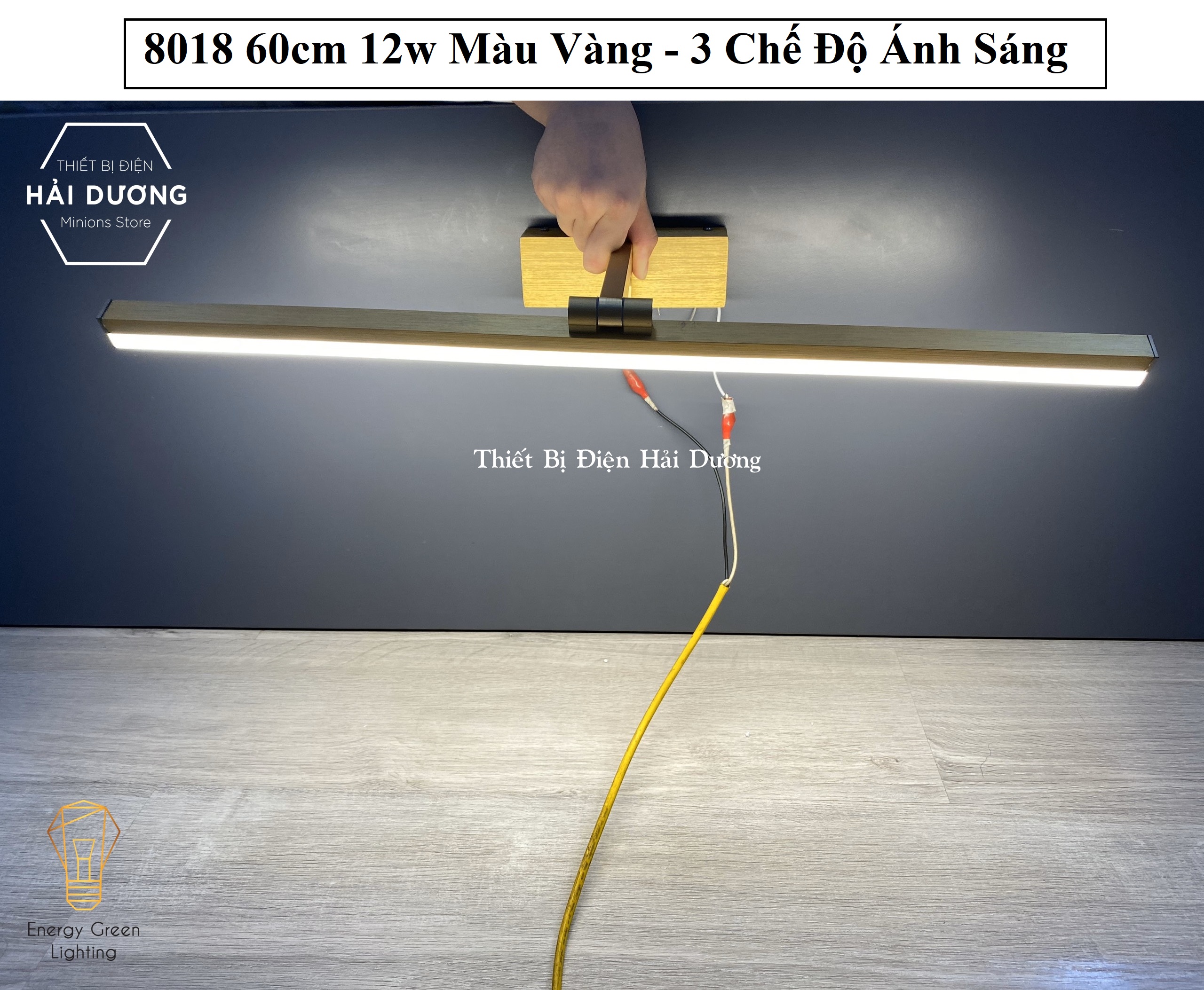 Đèn soi tranh - Đèn rọi gương Led Model 8018 60cm 12w 3 Chế Độ Ánh Sáng - Điều chỉnh được góc chiếu