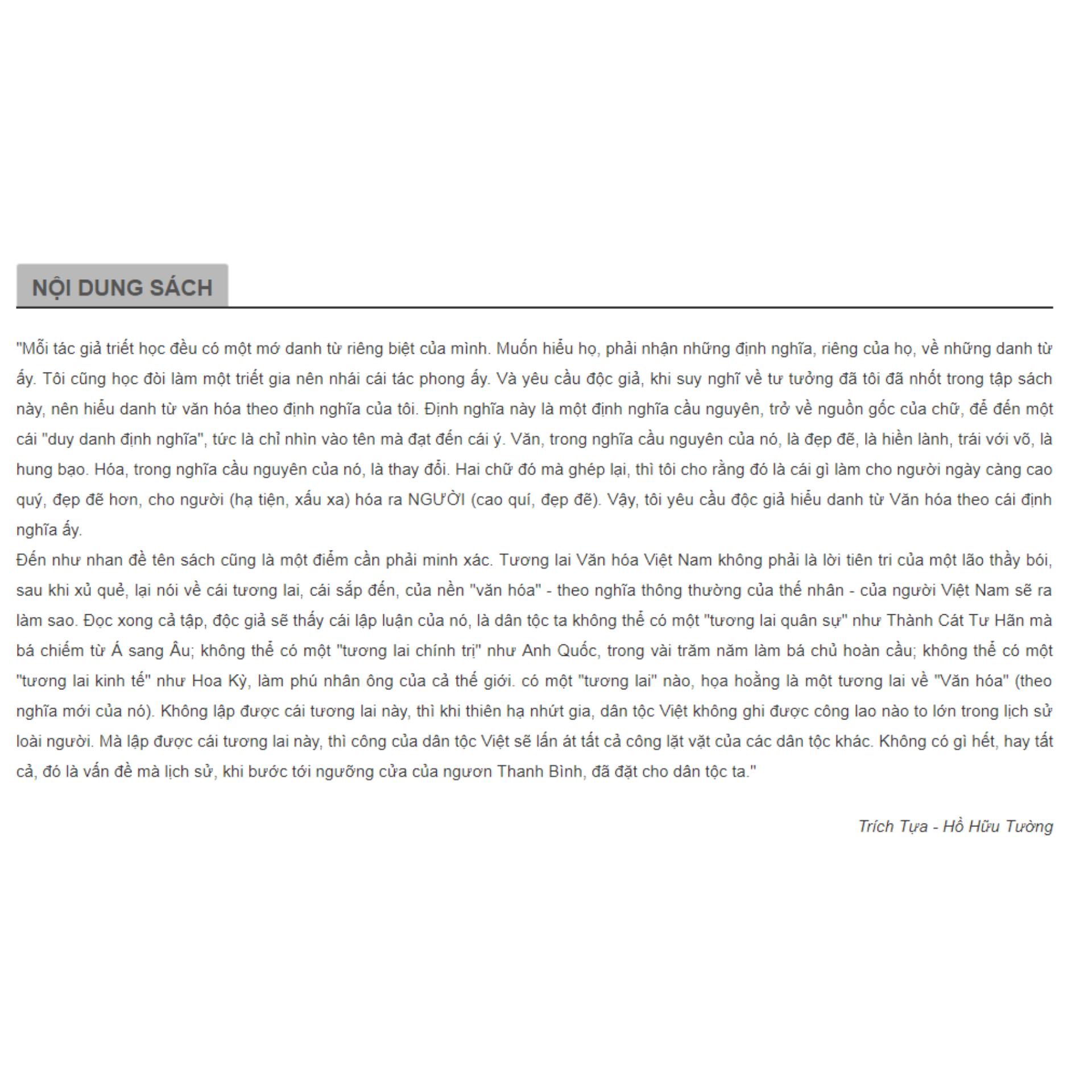 Tương Lai Văn Hóa Việt Nam