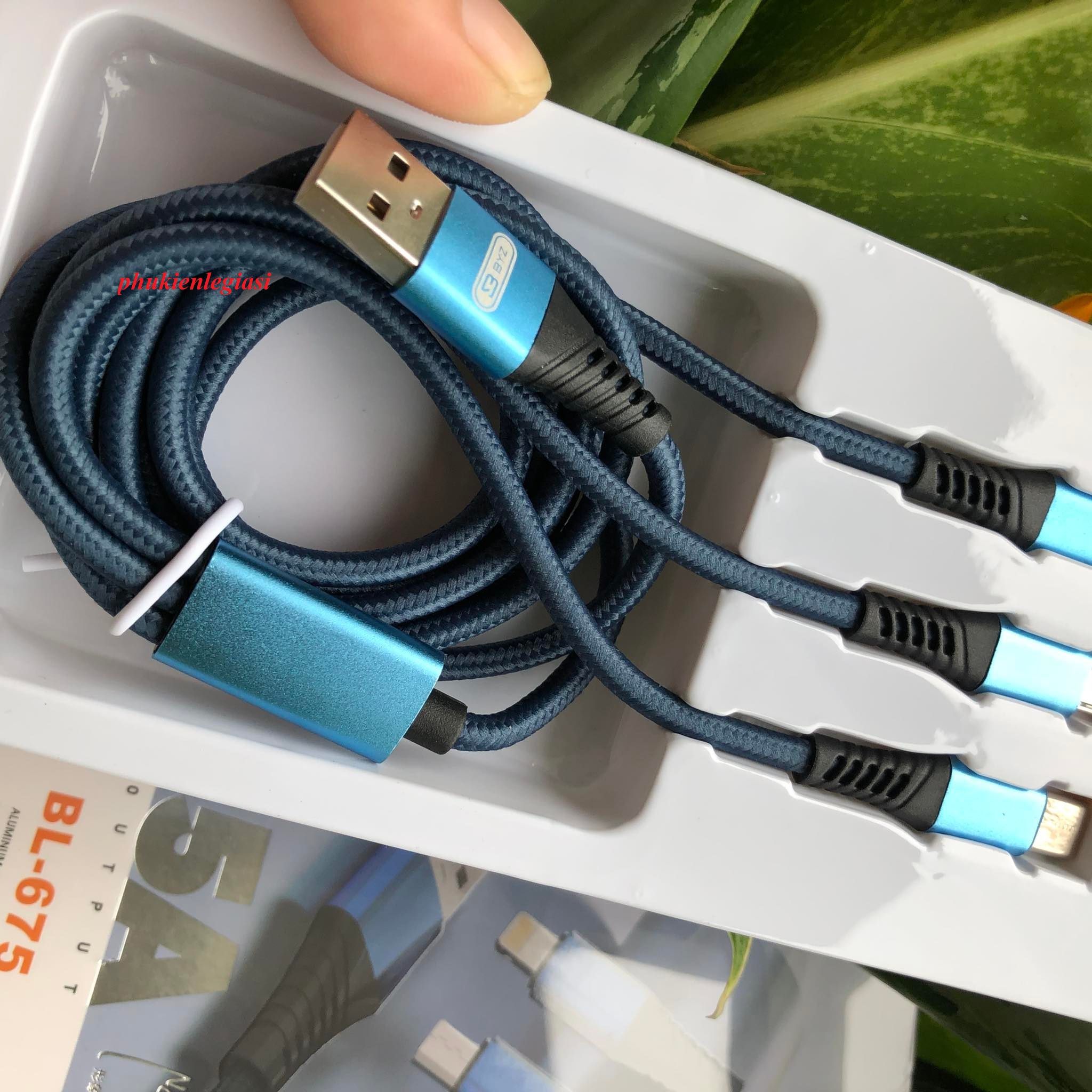 XÃ HÀNG THANH LÝ Cáp sạc BYZ 675 3 đầu dây dù đa năng Micro usb Type C Lightning BL675