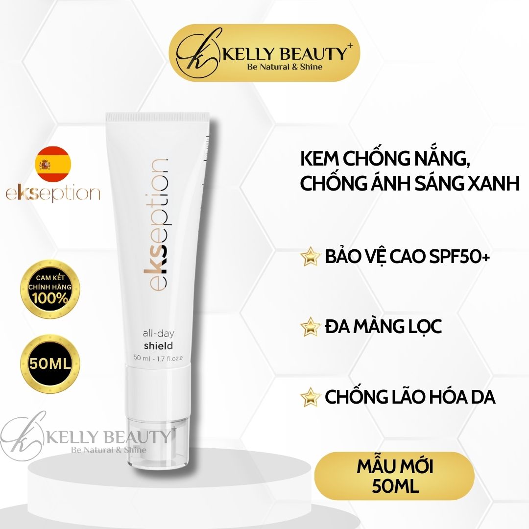 Kem chống nắng phổ rộng ekseption all day shield spf 50+ | kelly beauty