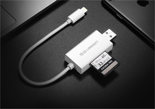 Đầu đọc thẻ SD/TF cho iPhone, iPad chuẩn Lightning Ugreen 30612