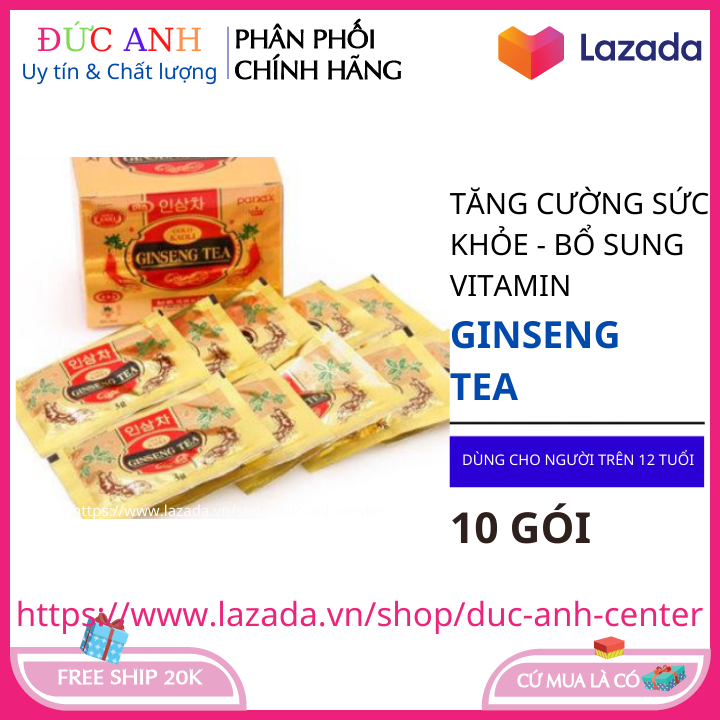 10 gói trè sâm Gingseng tea hàn Quốc mỗi gói 3 gam
