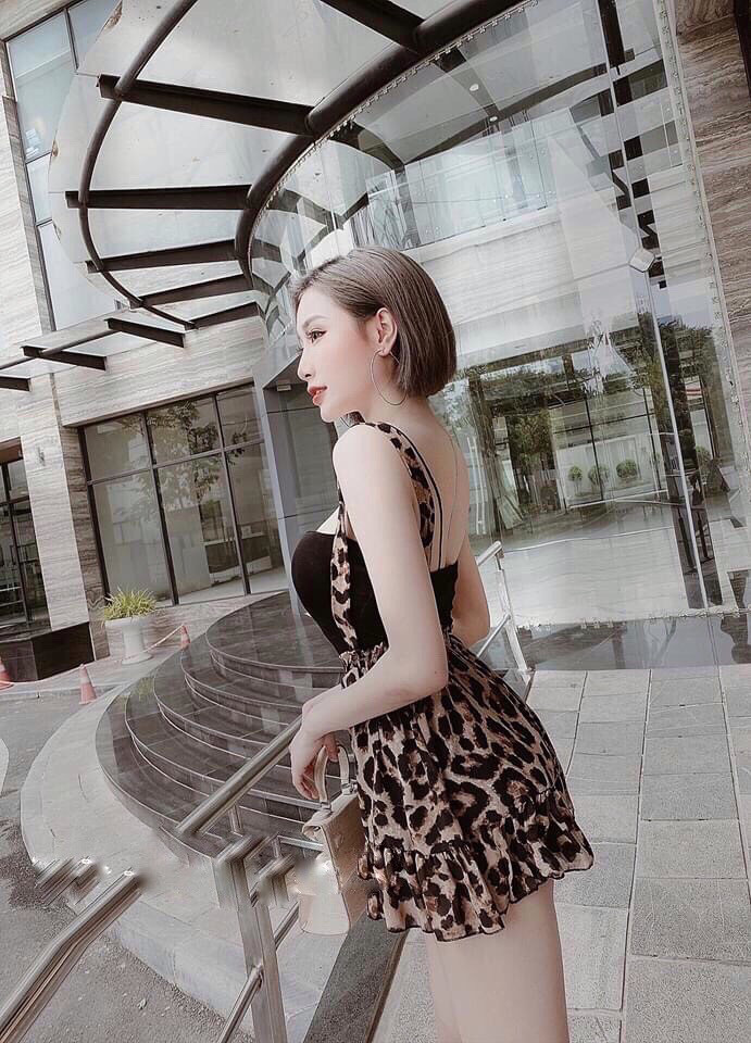 Set yếm họa tiết beo đuôi cá xinh xắn