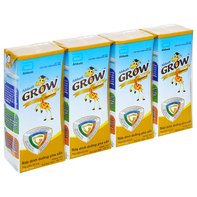 Combo 3 Lốc Sữa Pha Sẵn Abbott Grow 180ml Vani (12 Hộp)