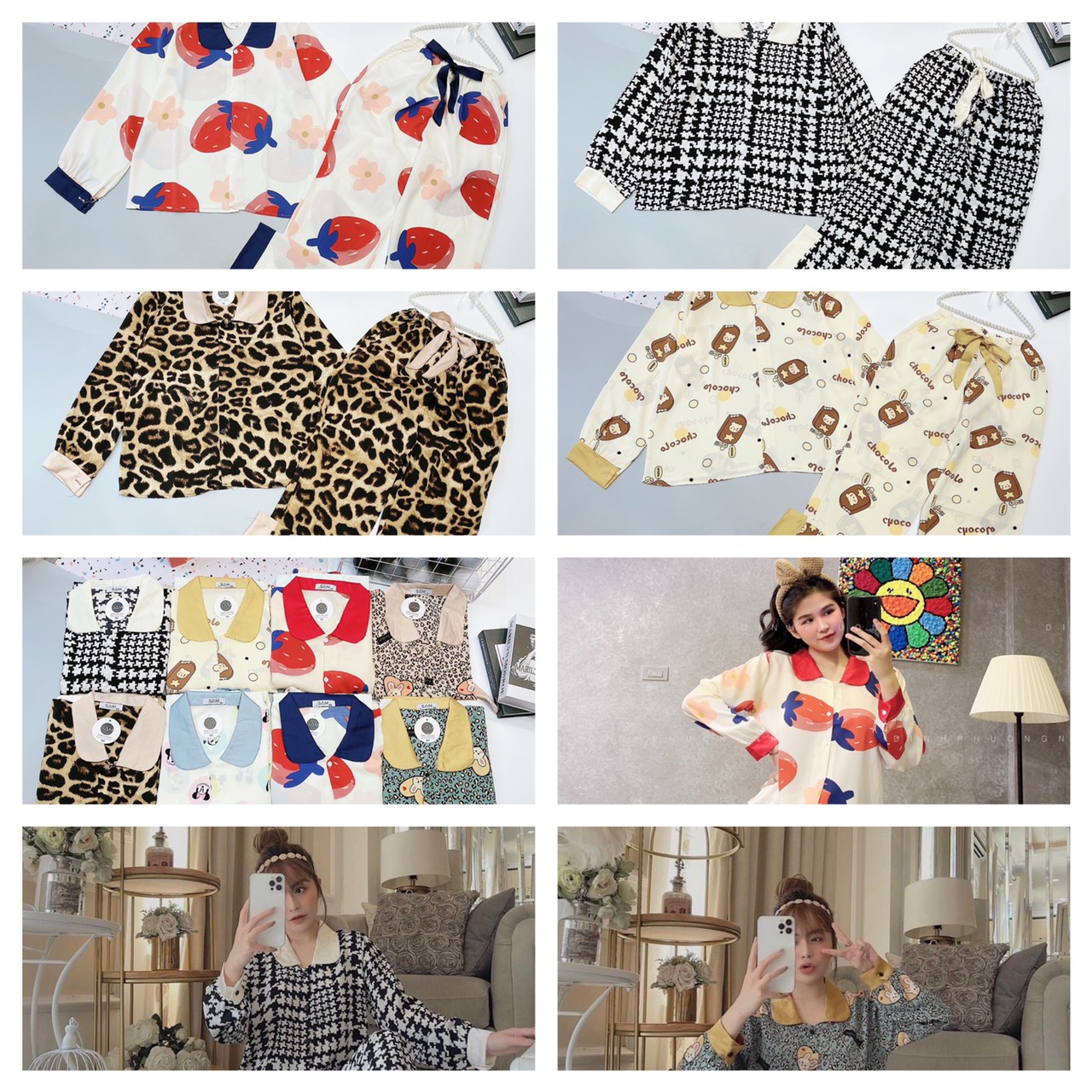 [HÀNG CHUẨN] Bộ Lụa Pijama Tay Dài Cao Cấp