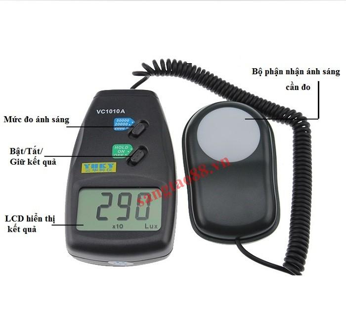 Máy đo cường độ ánh sáng  LX 1010B (Ghi đen)