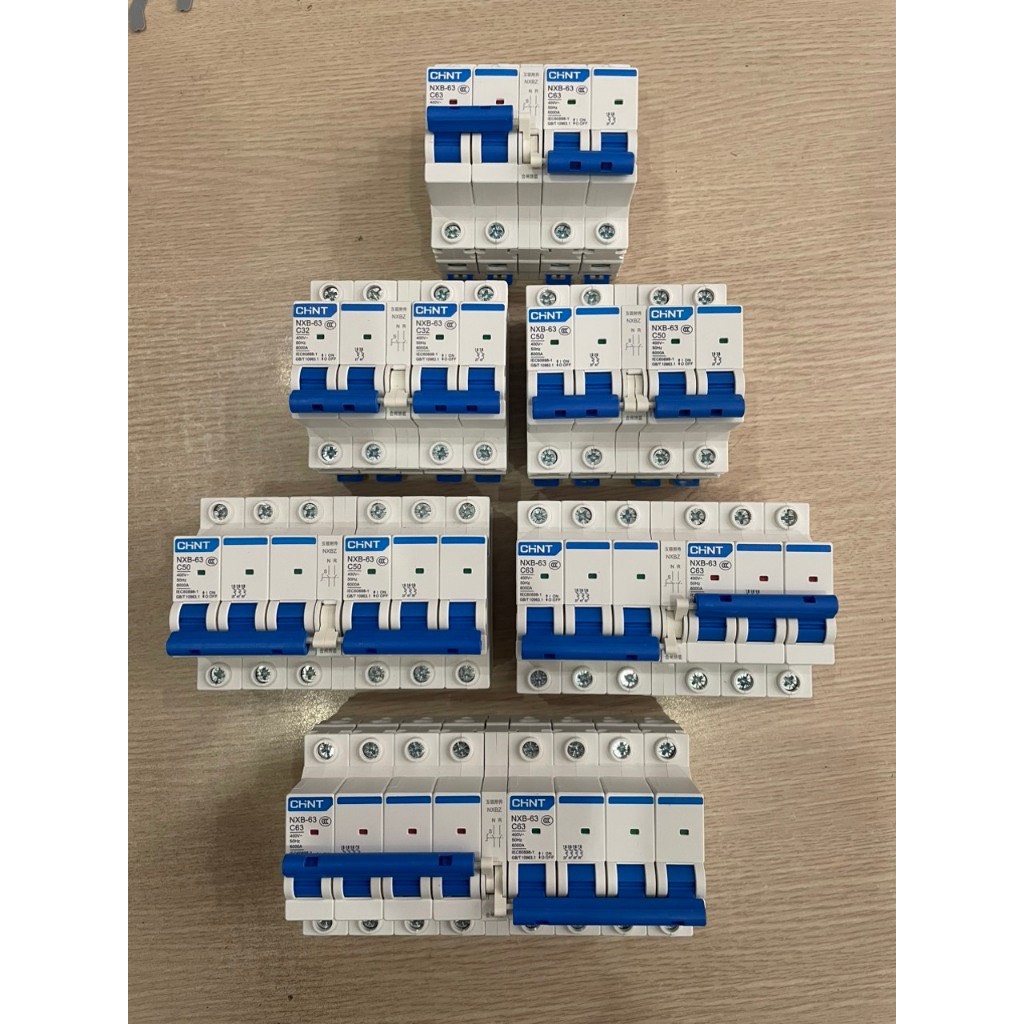 Cầu dao đảo chiều chint 2p/3p/4p - 25/32/40/50/63a, cb đảo chiều, attomat đảo chiều nxb-63
