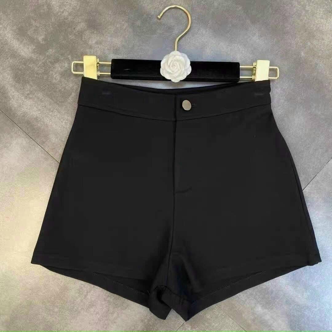 Quần Shorts Cạp Cao Vải Umi Hàn Dáng Ôm