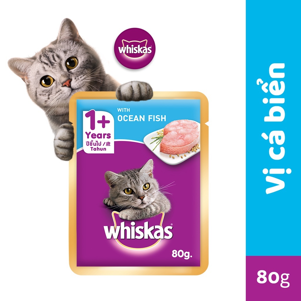 WHISKAS PATE GÓI 80g (MÈO LỚN-MÈO CON)