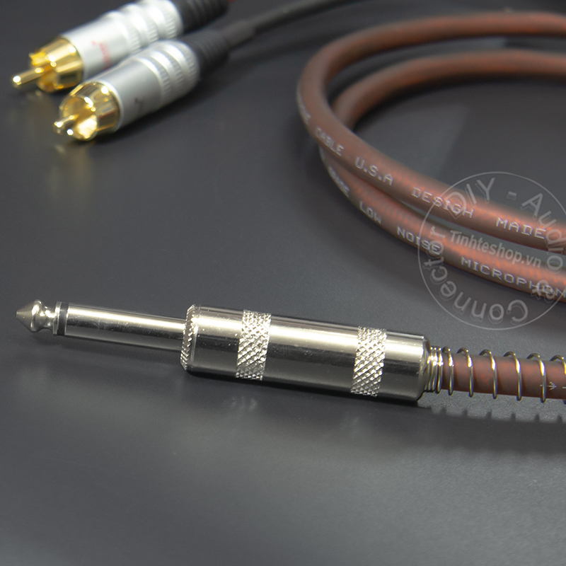 Cáp 6.5 mono ra 2 AV DIY 0.5M đến 5M - Dây 6ly ra hoa sen AV