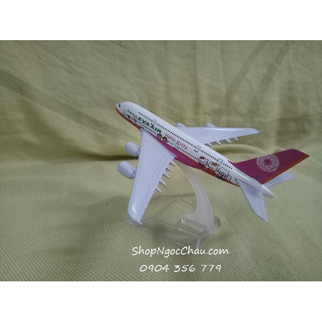 Mô hình máy bay A380 Eva Air - Hello Kitty Pink 16cm