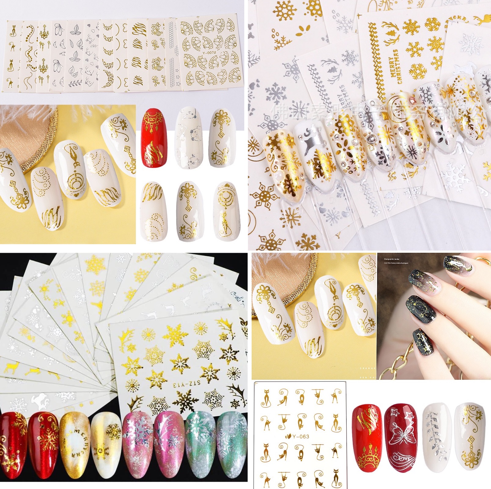 Sticker Nước Noel Dán Móng Tay ( Set 16 Tấm )