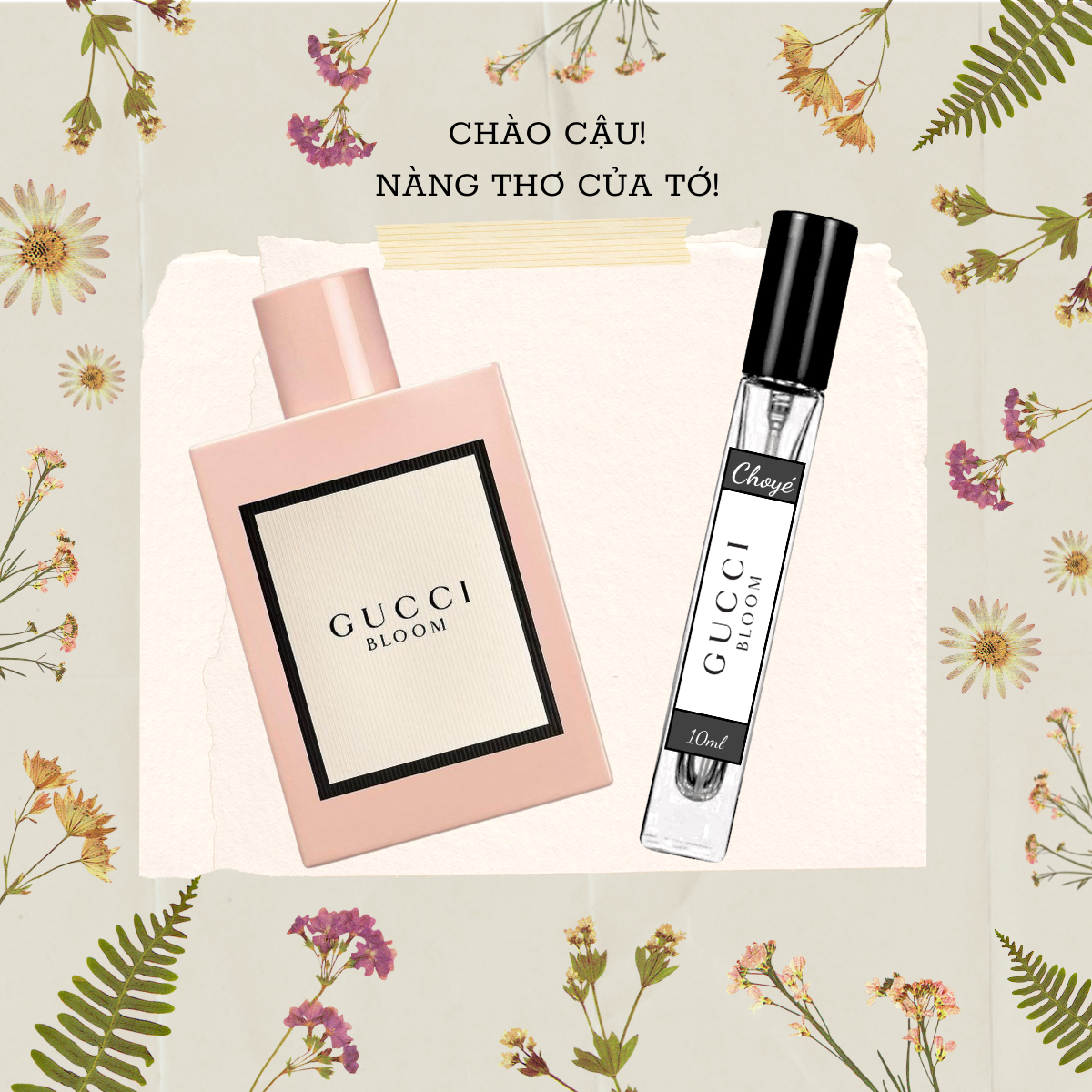 Nước hoa nữ chính hãng Gucci Bloom chai chiết 10ml. Nước hoa nữ cao cấp, thơm lâu