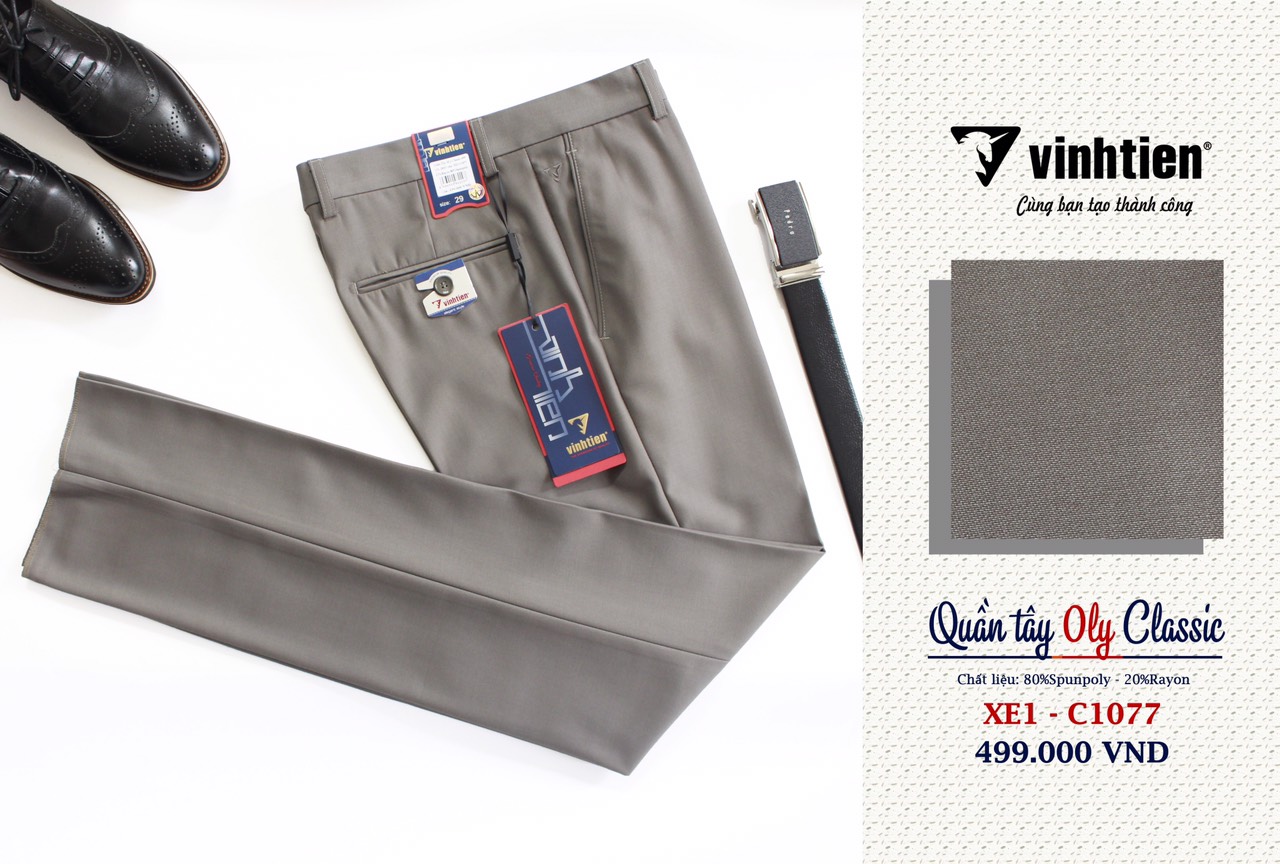 Quần Tây 0Ly Classic 499 Vĩnh Tiến - Vải Chống Cháy - Nhiều Màu