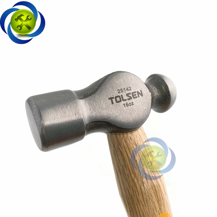 [HCM]Búa đầu bi cán gỗ Tolsen 25142 (đầu búa 16oz nặng 448gram)