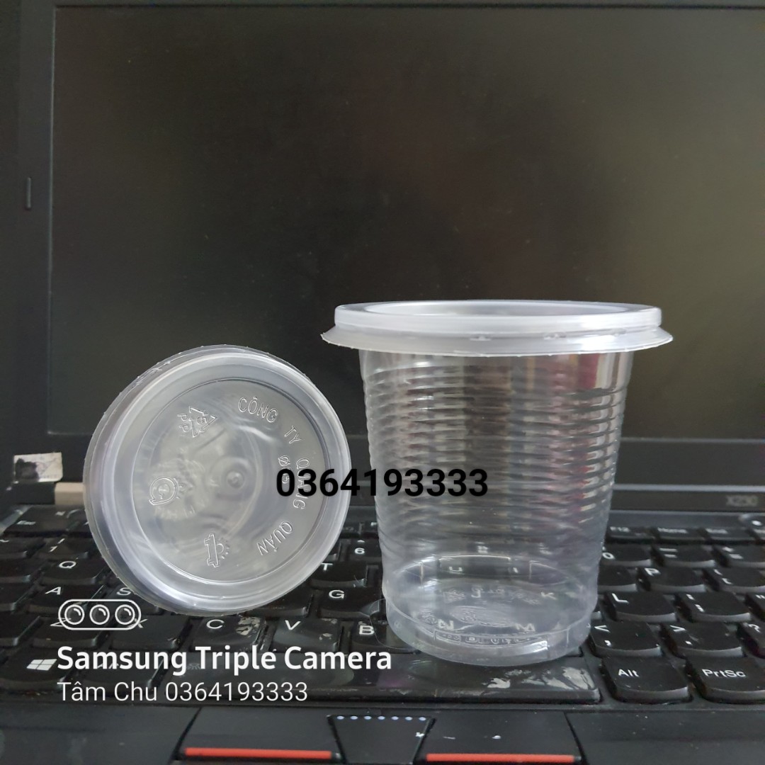 Combo 100 Ly nhựa dùng 1 lần 220ml kèm nắp