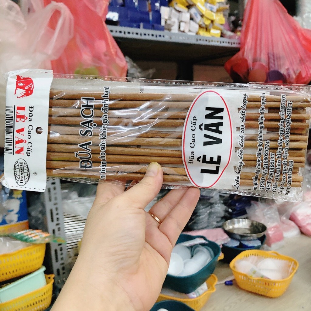 Set 10 Đôi đũa gỗ sao cao cấp (Lê Vân) - đũa chắc chắn