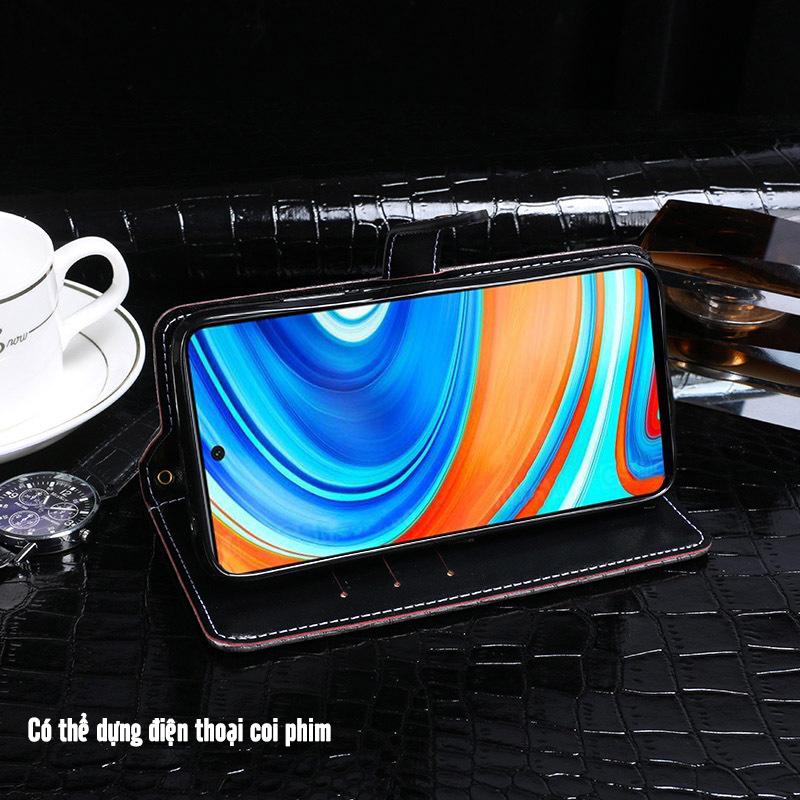 Bao Da iDeWei Cho Máy Xiaomi Redmi Note 9S - Note 9 Pro Khóa bấm