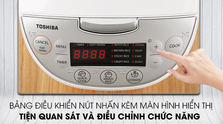 Nồi cơm điện tử Toshiba 1 ,8 lít RC-18DH2PV(W)