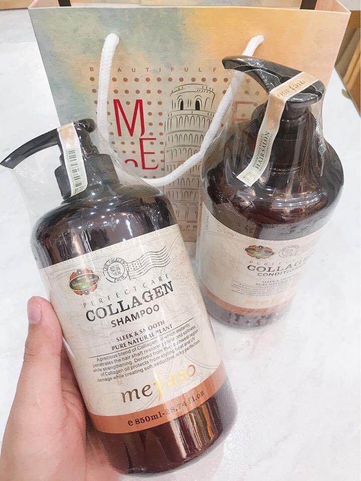 Cặp dầu gội xả Collagen mefaso ( Dung tích mỗi chai 850 ml)