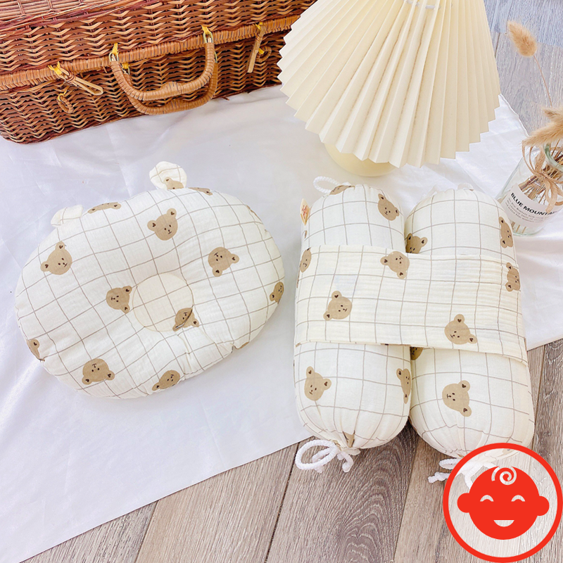 Bộ gối chặn bông muslin cao cấp cho bé