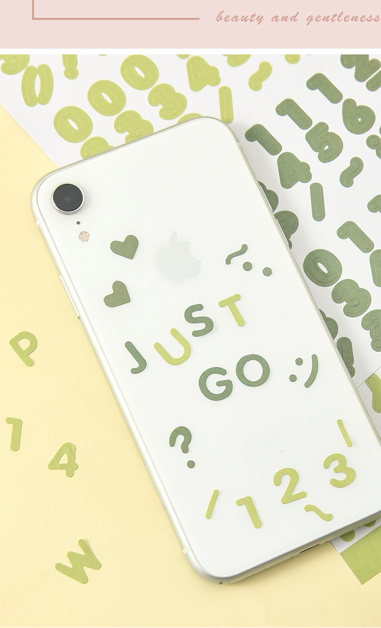 Set 2 tấm sticker chữ và số dùng để trang trí