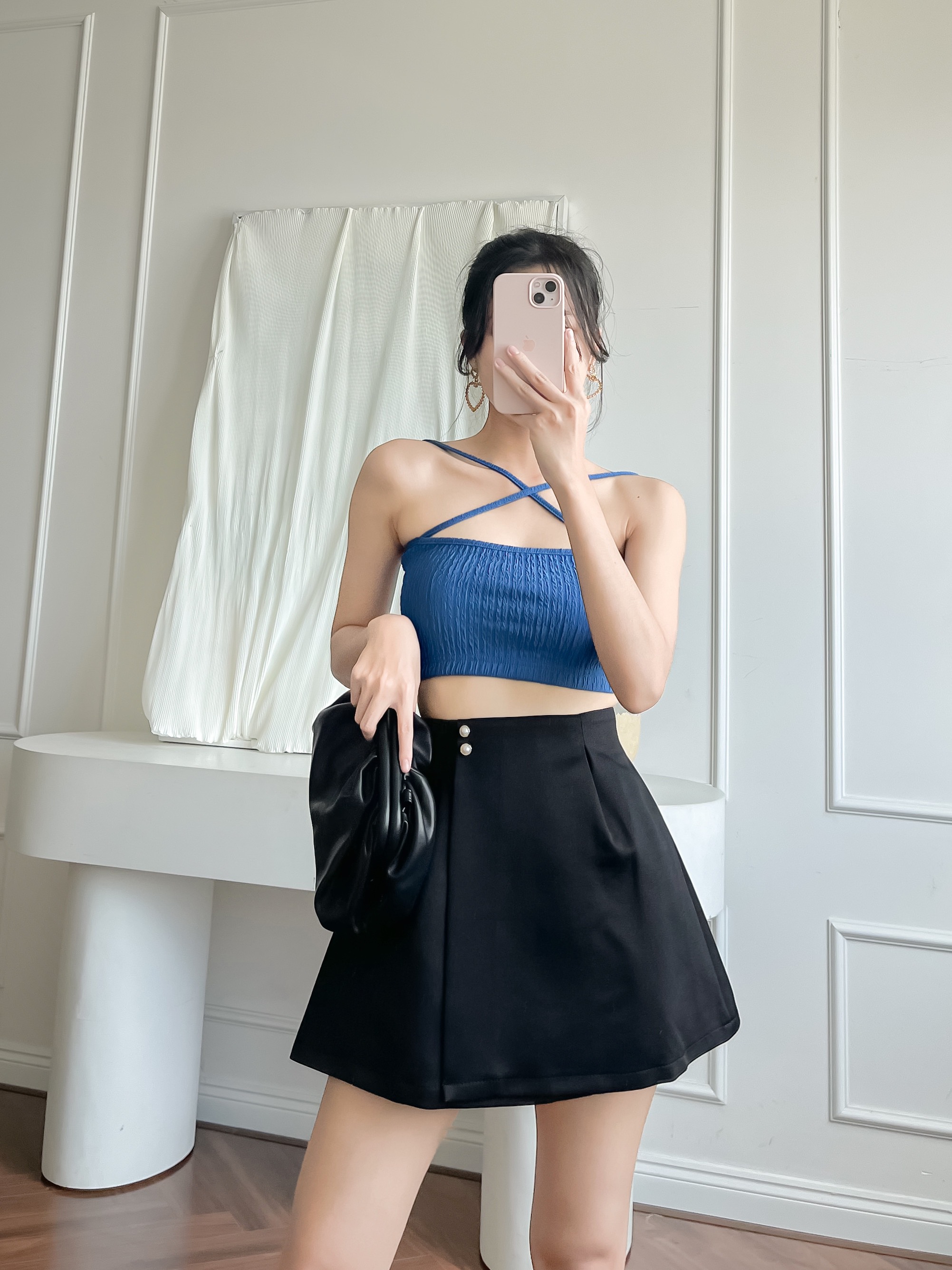 Áo croptop cột dây cách điệu EDINI - A1385