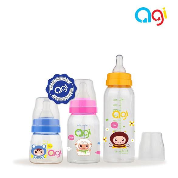 Bộ 3 bình sữa agi 60ml + 120ml + 250ml