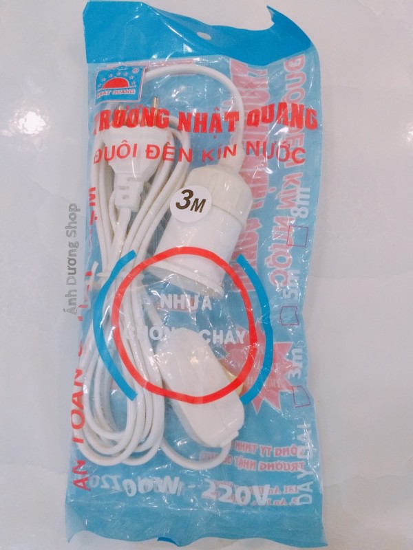 Đuôi đèn liền dây có công tắc 3m-5m Trường Nhật Quang