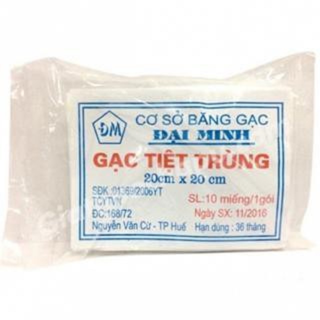 Gạc y tế tiệt trùng đại minh 20x20