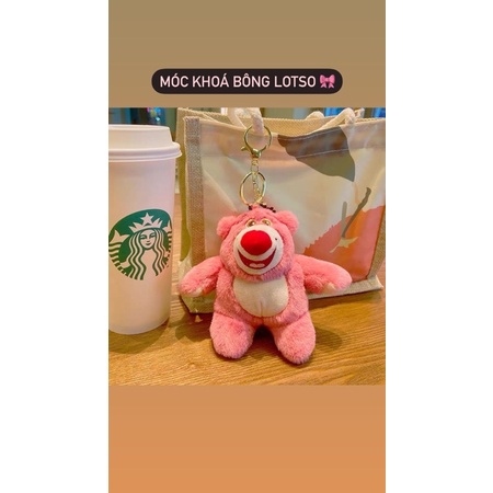 Móc khoá nhồi bông gấu dâu Lotso dễ thương