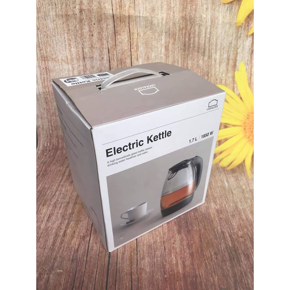 Ấm siêu tốc thủy tinh Lock&Lock EJK432 1.7L Bảo hành 12 tháng (CL)