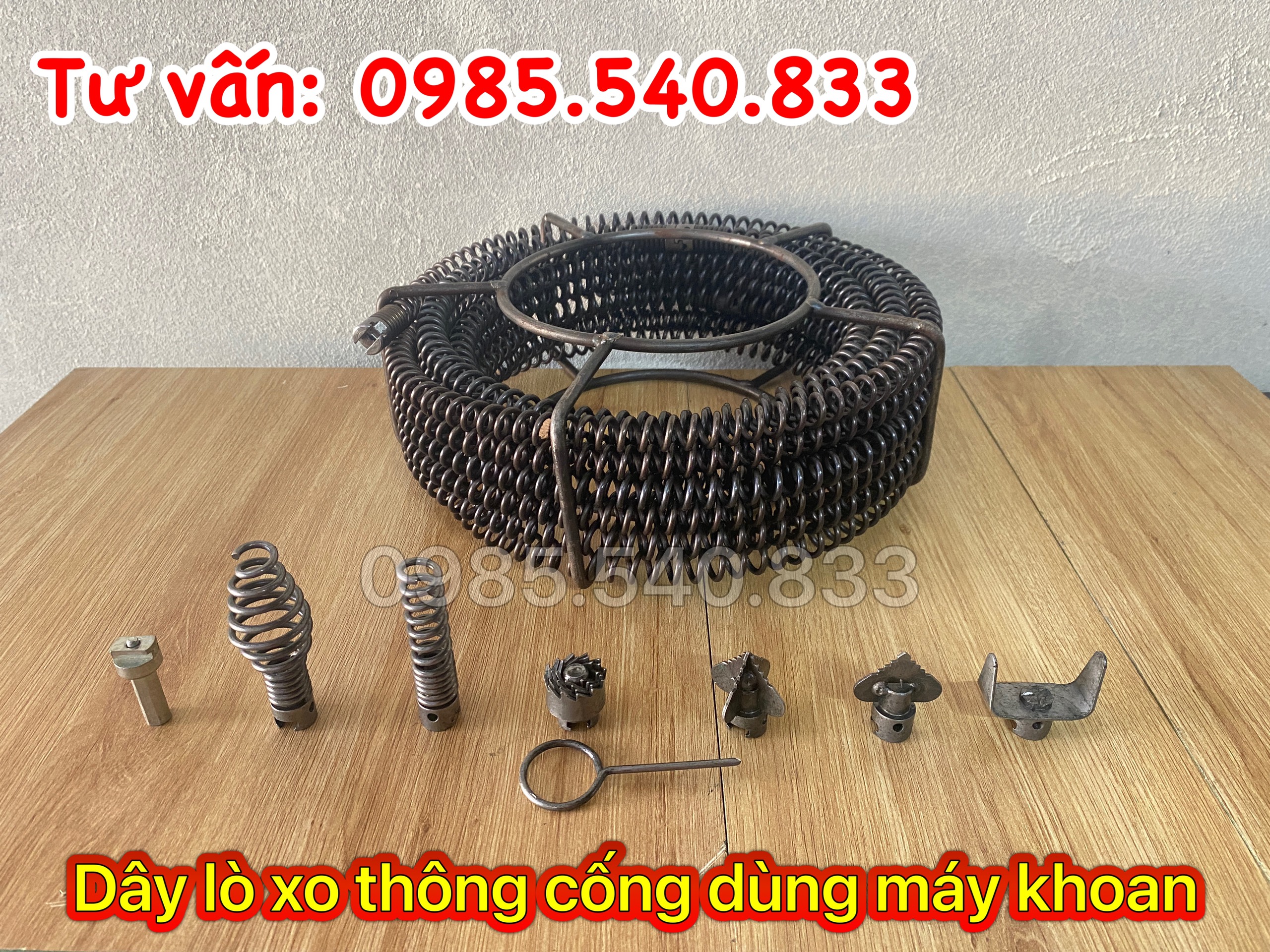 Dây thông cống dùng cho máy khoan dài 3M ( 3M + 6 đầu thông + kết nối máy khoan....)