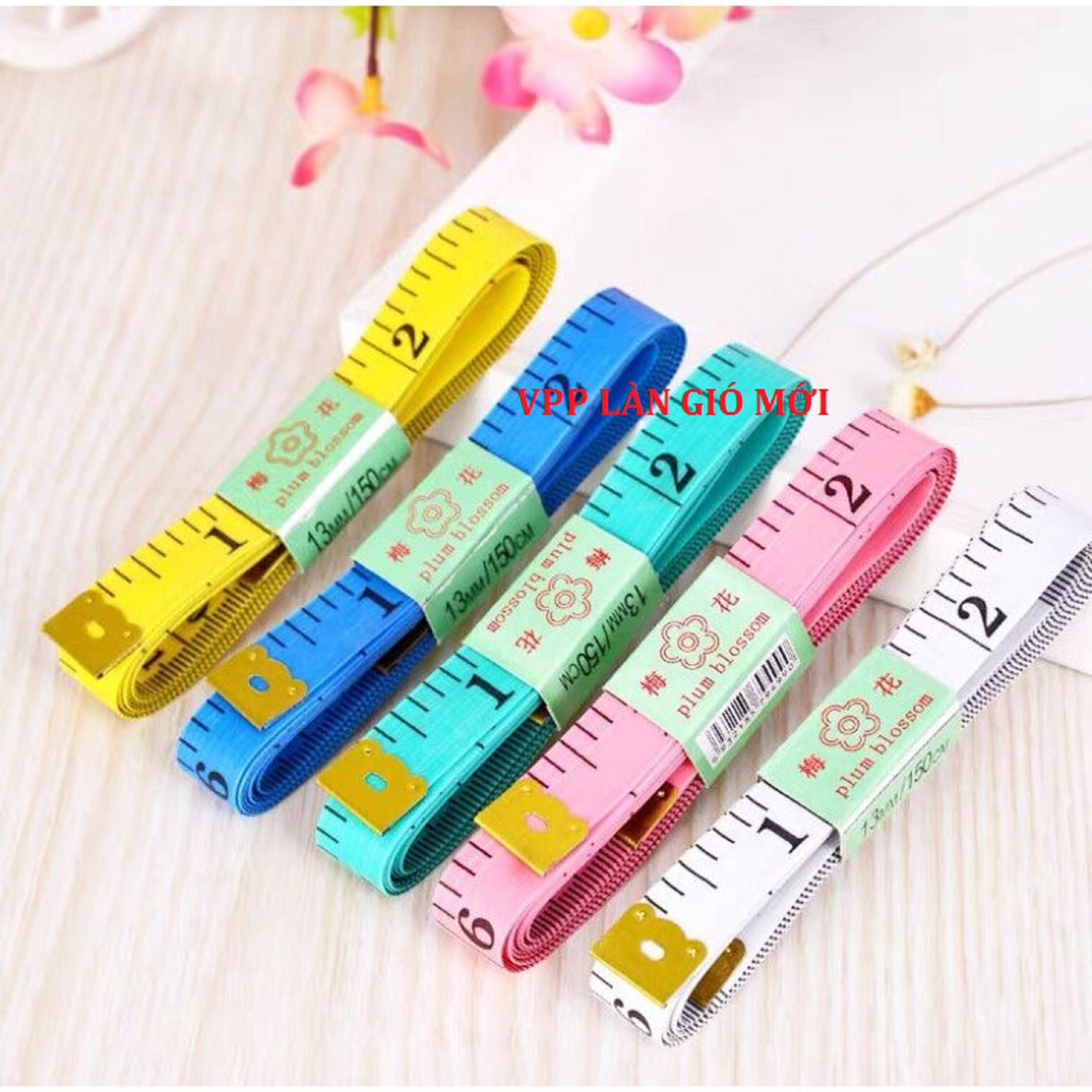Thước Dây Mềm  Đo Vòng Bụng Eo 3 Vòng Kiểm Tra Sức Khỏe 1.5 Mét - Đo Quần Áo - Thước dây đo 150cm - nhỏ gọn dễ sử dụng VPP Làn Gió Mới