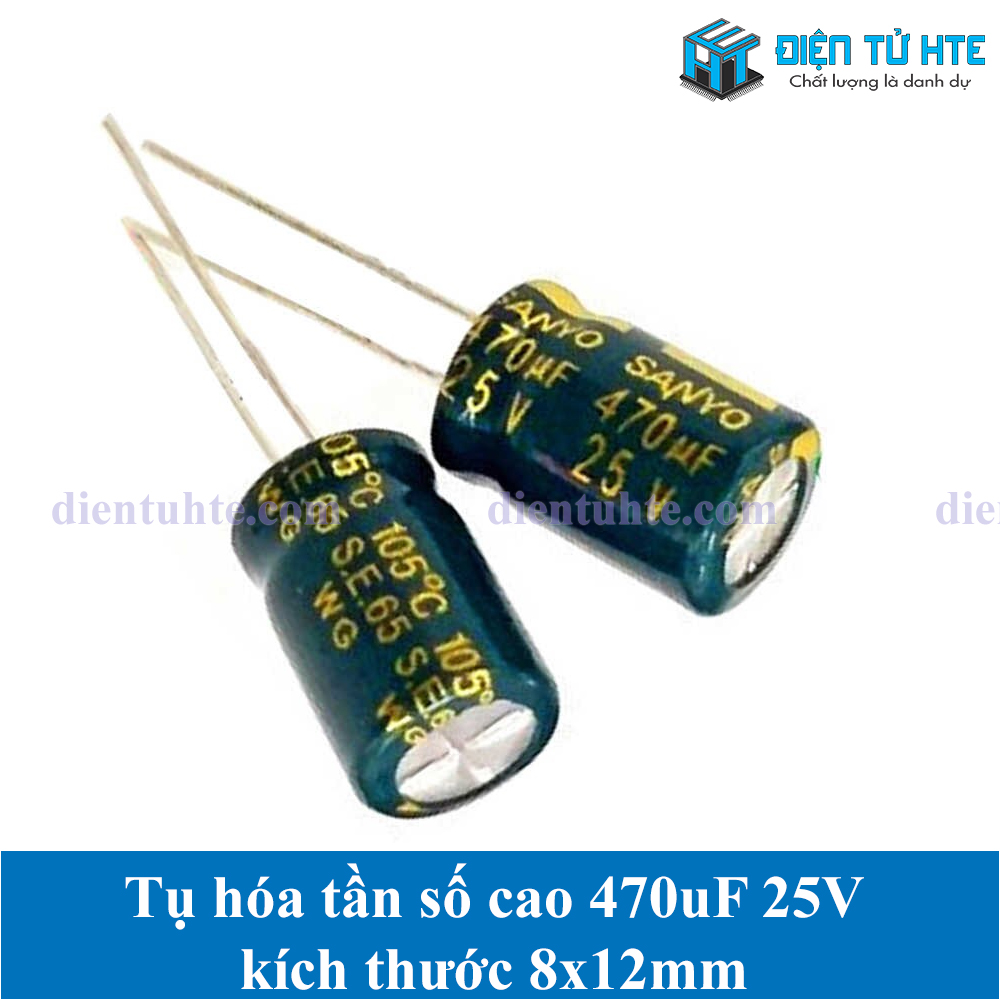 Bộ 15 Tụ hóa tần số cao 470uF 25V 8x12mm