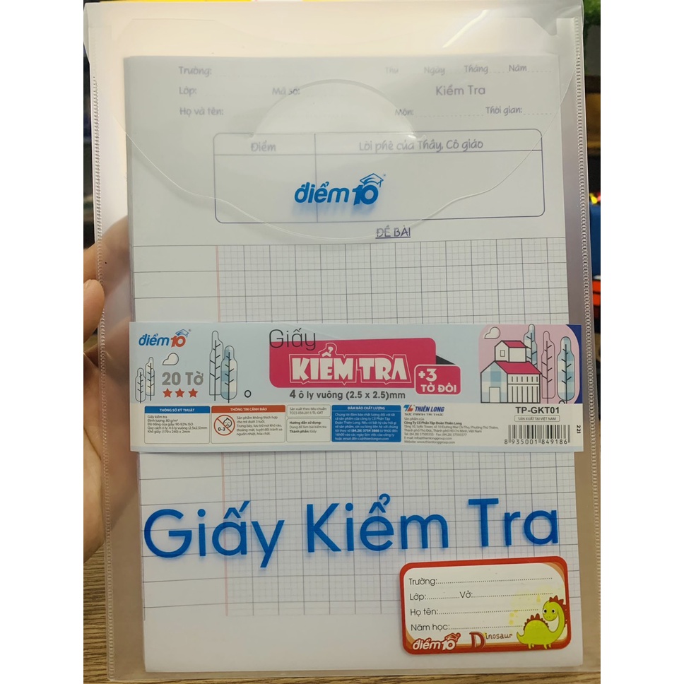 Giấy kiểm tra 4 ôly vuông tp-gkt01