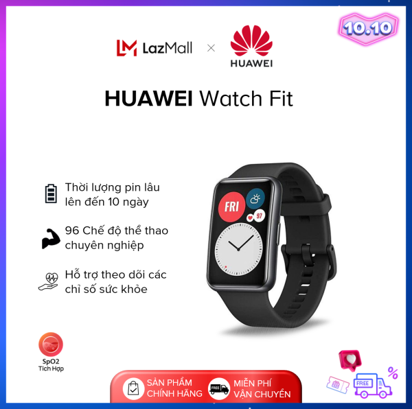 [ĐỘC QUYỀN] Đồng hồ thông minh Huawei Watch Fit - Hàng chính hãng  Hỗ trợ đo SpO2, nhịp tim, theo dõi chỉ số thể thao, báo tin nhắn cuộc gọi