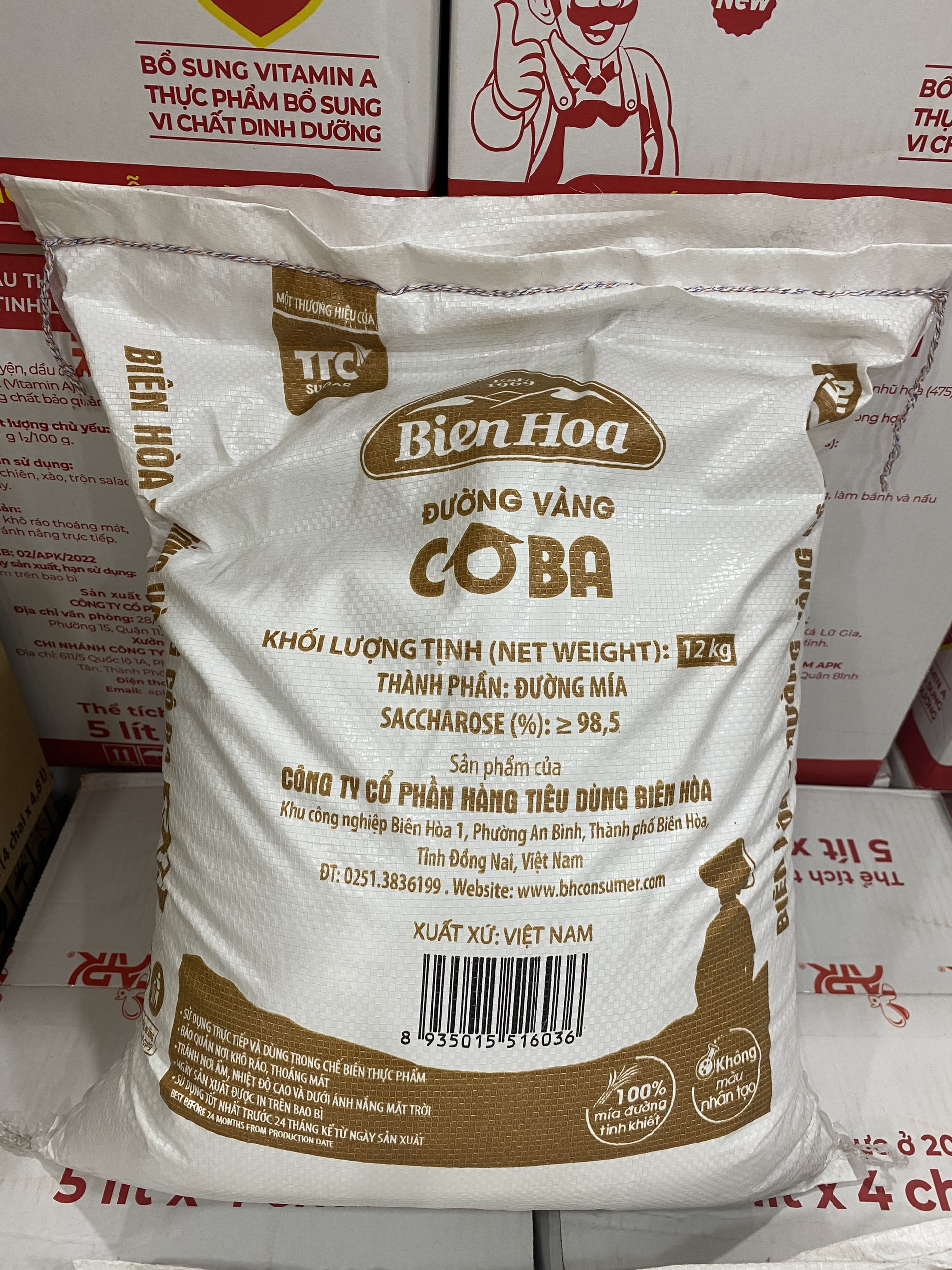 Bao Đường Vàng Cô Ba bao 12kg