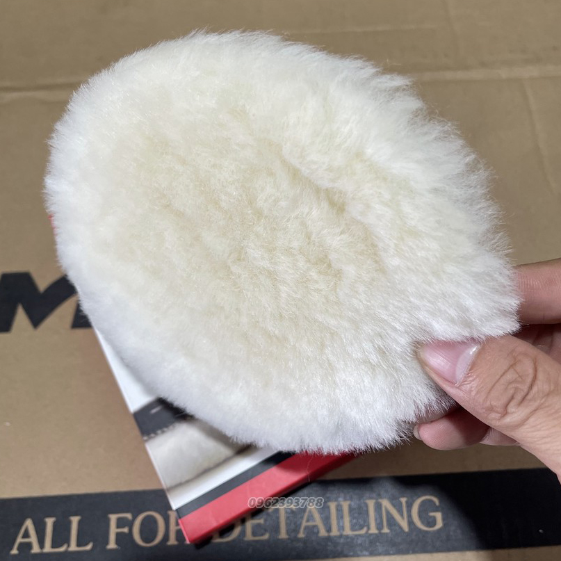 Phớt đánh bóng lông cừu MaxShine 3in 5in đế dính - Premium Wool Cutting Pad